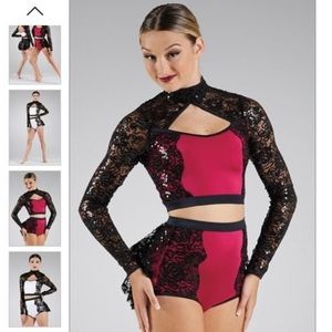 Weissman Adult Large Jazz Costume Sequin and Lace Set